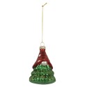 Clayre & Eef Christmas Ornament Elf Ø 5x9 cm Red Glass