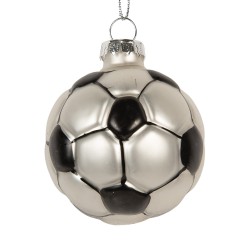 Clayre & Eef Weihnachtsanhänger Ball Ø 6x6 cm Grau Glas