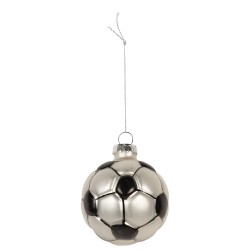 Clayre & Eef Weihnachtsanhänger Ball Ø 6x6 cm Grau Glas
