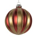 Clayre & Eef Weihnachtskugel Ø 8x8 cm Rot Goldfarbig Glas