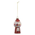 Clayre & Eef Ornamento Natalizio Ø 5x9 cm Rosso Vetro