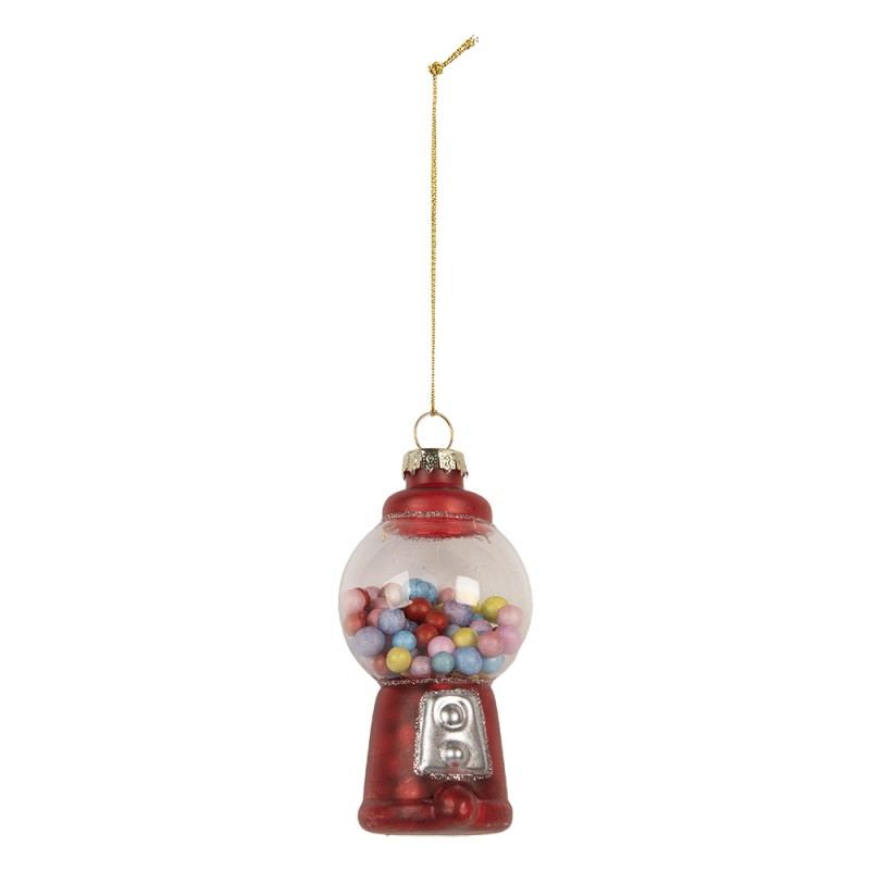 Clayre & Eef Ornamento Natalizio Ø 5x9 cm Rosso Vetro