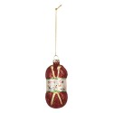 Clayre & Eef Ornamento Natalizio Ø 5x10 cm Rosso Vetro