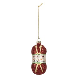 Clayre & Eef Weihnachtsanhänger Ø 5x10 cm Rot Glas