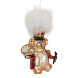 Clayre & Eef Ornamento Natalizio Orso 9x5x12 cm Color oro Vetro