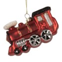 Clayre & Eef Weihnachtsanhänger Zug 10x4x5 cm Rot Glas