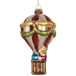 Clayre & Eef Weihnachtsanhänger Heißluftballon Ø 8x14 cm Mehrere Glas