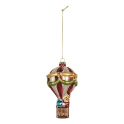 Clayre & Eef Weihnachtsanhänger Heißluftballon Ø 8x14 cm Mehrere Glas