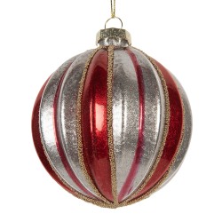 Clayre & Eef Weihnachtskugel Ø 8x8 cm Rot Glas