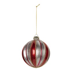 Clayre & Eef Weihnachtskugel Ø 8x8 cm Rot Glas