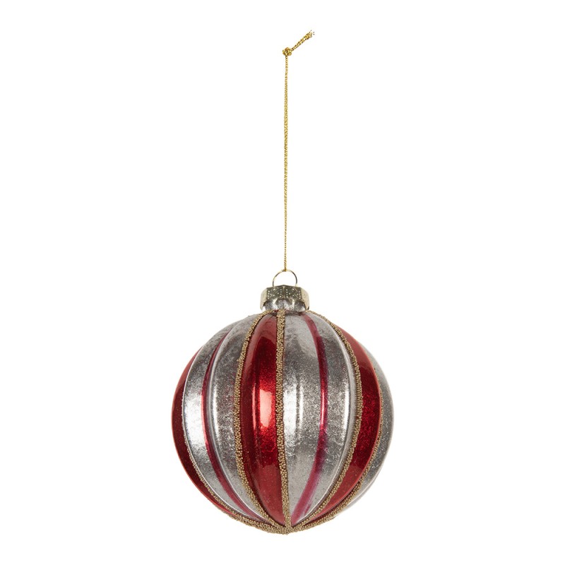 Clayre & Eef Weihnachtskugel Ø 8x8 cm Rot Glas