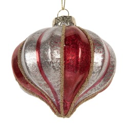 Clayre & Eef Palla di natale Ø 8x8 cm Rosso Vetro