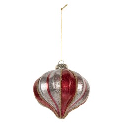 Clayre & Eef Palla di natale Ø 8x8 cm Rosso Vetro