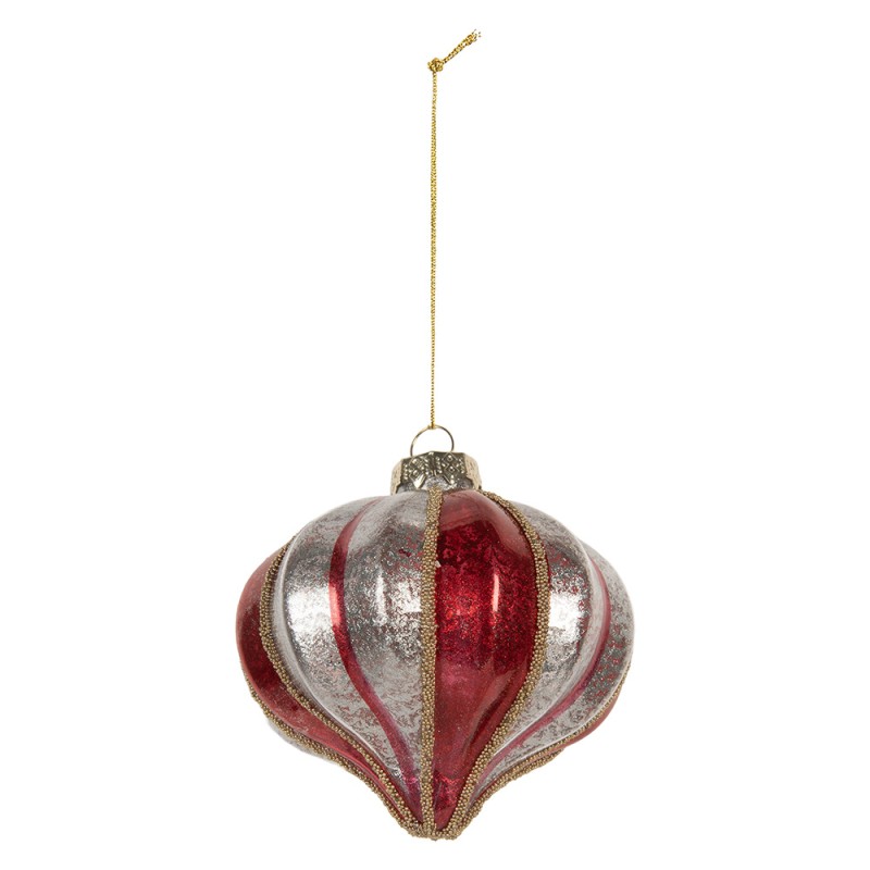 Clayre & Eef Palla di natale Ø 8x8 cm Rosso Vetro