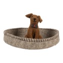 Clayre & Eef Decorative Bowl Ø 19x10 cm Grey Felt Dog