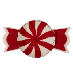 Clayre & Eef Scodella decorativa 30x18x3 cm Rosso Bianco Feltro