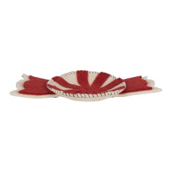 Clayre & Eef Scodella decorativa 30x18x3 cm Rosso Bianco Feltro