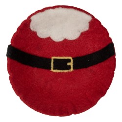 Clayre & Eef Scodella decorativa Ø 18x4 cm Rosso Feltro Babbo Natale