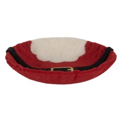 Clayre & Eef Scodella decorativa Ø 18x4 cm Rosso Feltro Babbo Natale