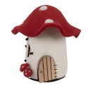 Clayre & Eef Statuetta decorativa Casa 20x20x18 cm Bianco Feltro Funghi