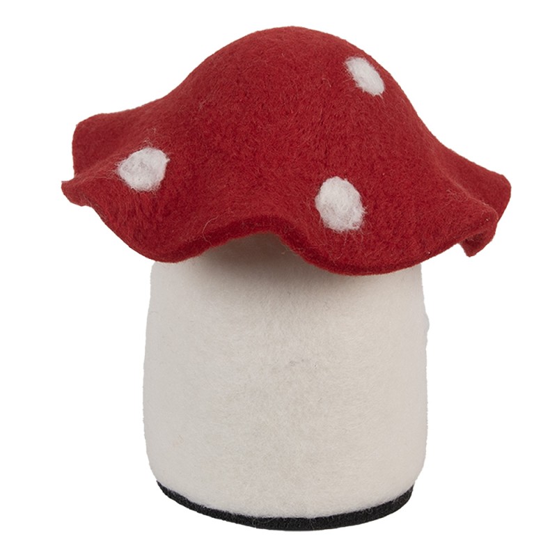 Clayre & Eef Statuetta decorativa Casa 20x20x18 cm Bianco Feltro Funghi
