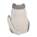 Clayre & Eef Statuetta decorativa Gatto 14x14x20 cm Bianco Feltro