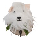 Clayre & Eef Gancio da parete Cane 11x15x14 cm Bianco Feltro