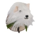 Clayre & Eef Gancio da parete Cane 11x15x14 cm Bianco Feltro