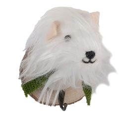 Clayre & Eef Gancio da parete Cane 11x15x14 cm Bianco Feltro
