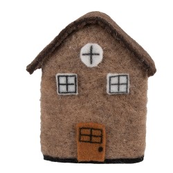 Clayre & Eef Statuetta decorativa Casa 12x7x14 cm Marrone Feltro