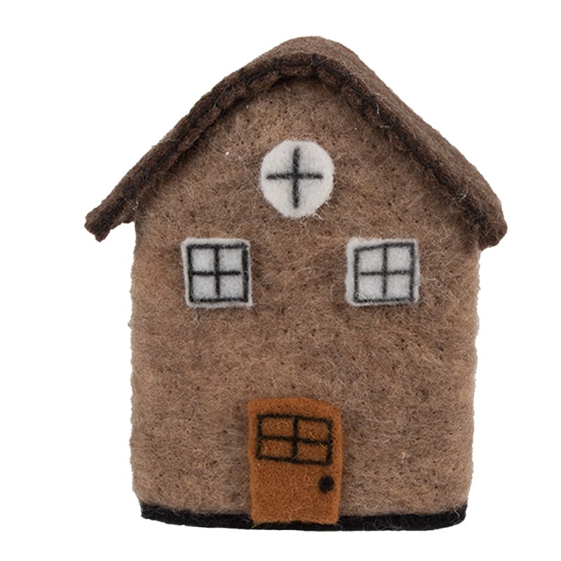 Clayre & Eef Statuetta decorativa Casa 12x7x14 cm Marrone Feltro