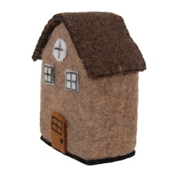Clayre & Eef Statuetta decorativa Casa 12x7x14 cm Marrone Feltro