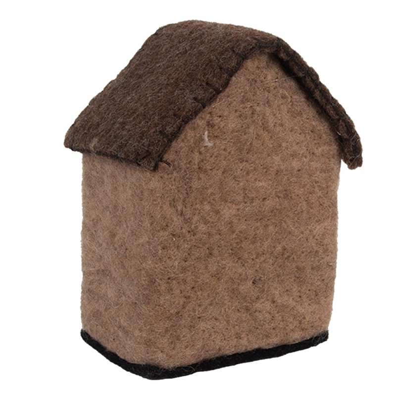Clayre & Eef Statuetta decorativa Casa 12x7x14 cm Marrone Feltro