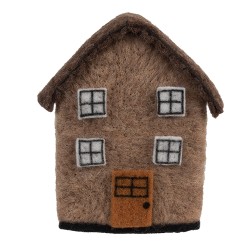 Clayre & Eef Statuetta decorativa Casa 12x7x14 cm Marrone Feltro