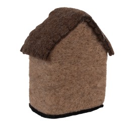 Clayre & Eef Statuetta decorativa Casa 12x7x14 cm Marrone Feltro