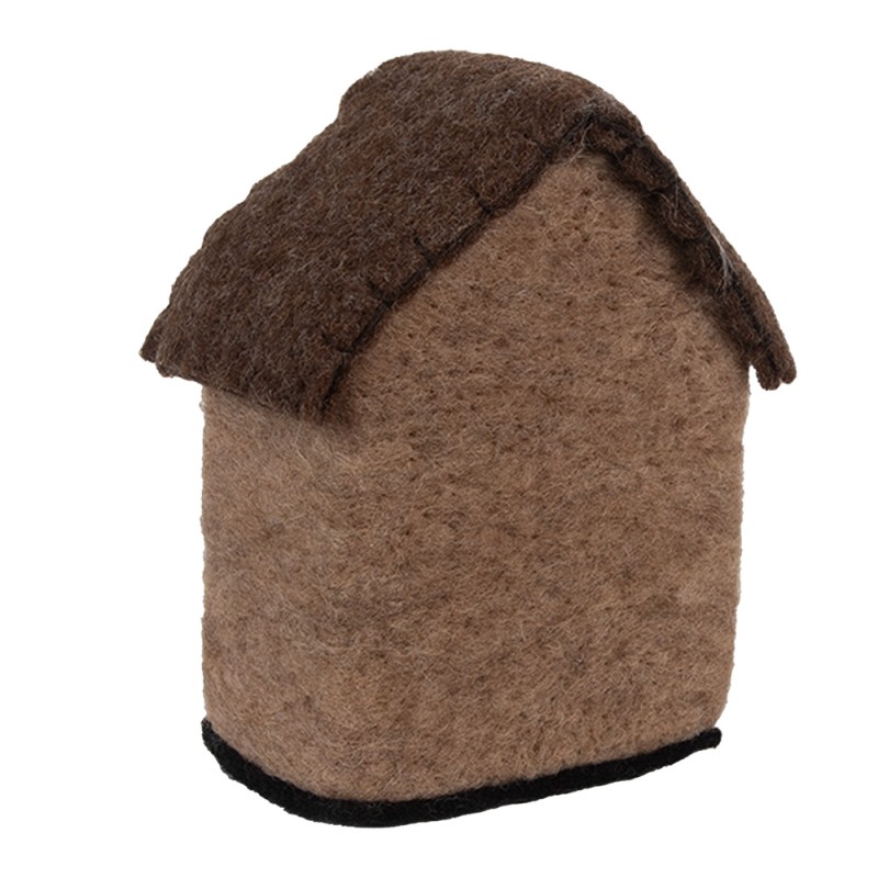 Clayre & Eef Statuetta decorativa Casa 12x7x14 cm Marrone Feltro