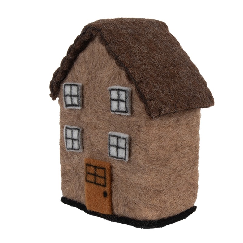 Clayre & Eef Statuetta decorativa Casa 12x7x14 cm Marrone Feltro