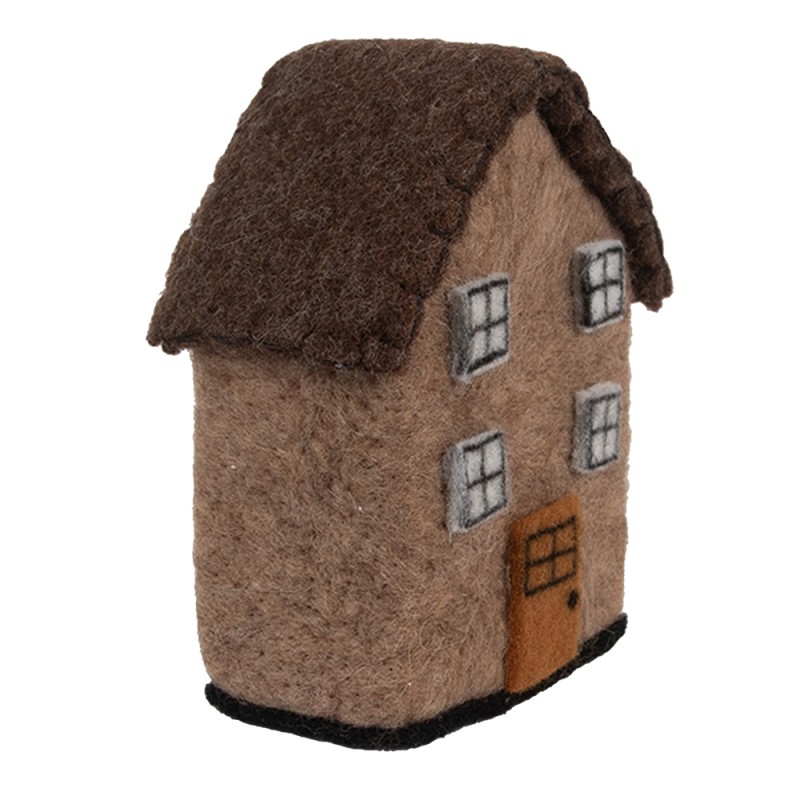 Clayre & Eef Statuetta decorativa Casa 12x7x14 cm Marrone Feltro