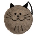 Clayre & Eef Scodella decorativa Gatto 18x18x6 cm Grigio Feltro