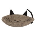 Clayre & Eef Scodella decorativa Gatto 18x18x6 cm Grigio Feltro