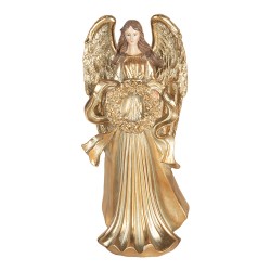 Clayre & Eef Image de décoration Ange 16x13x35 cm Couleur or Plastique