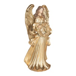 Clayre & Eef Image de décoration Ange 16x13x35 cm Couleur or Plastique