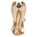 Clayre & Eef Dekorationsfigur Engel 16x13x35 cm Goldfarbig Kunststoff