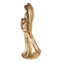 Clayre & Eef Dekorationsfigur Engel 16x13x35 cm Goldfarbig Kunststoff