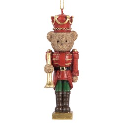 Clayre & Eef Kersthanger Beer 11 cm Bruin Kunststof