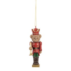Clayre & Eef Kersthanger Beer 11 cm Bruin Kunststof