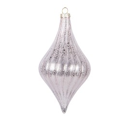 Clayre & Eef Christmas Bauble Ø 8x15 cm Pink Glass
