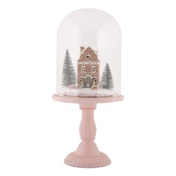 Clayre & Eef Kerstdecoratie met LED-verlichting Ø 17x36 cm Roze Kunststof