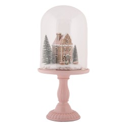 Clayre & Eef Kerstdecoratie met LED-verlichting Ø 17x36 cm Roze Kunststof