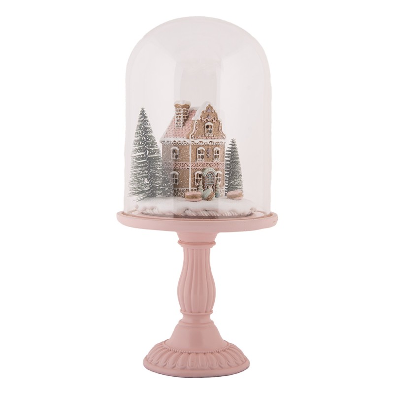 Clayre & Eef Kerstdecoratie met LED-verlichting Ø 17x36 cm Roze Kunststof